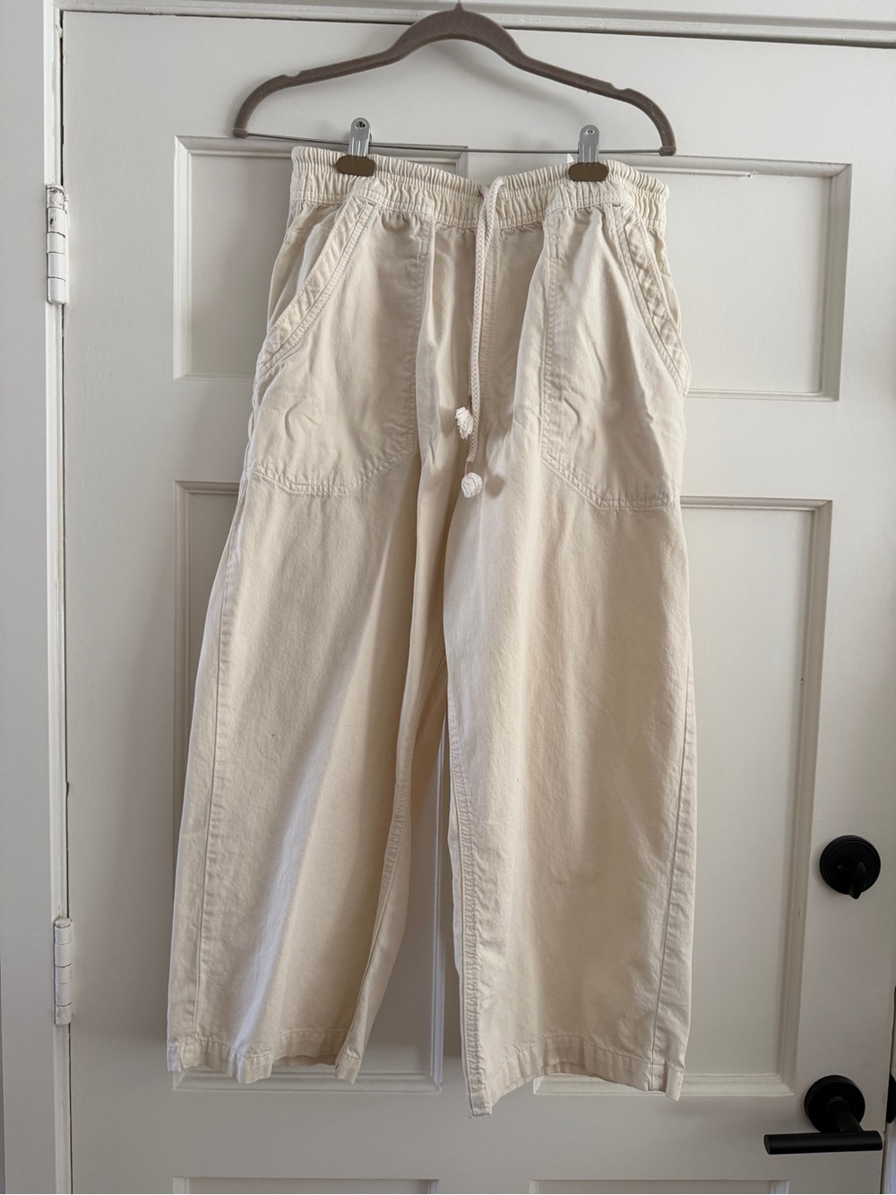 We The Free Neutral Drawstring Wide-Leg Pants